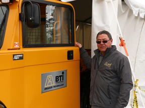 Randy Osborne is hoping that cooler heads prevail before Canada and the United States get into a full blown trade war over steel import and export tariffs. Osborne, one of the many exhibitors at the Big Event Mine Expo in Timmins, said rising steel prices would impact the cost of mining equipment. LEN GILLIS / Postmedia Network.