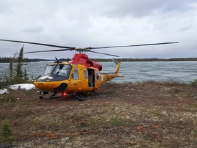 A 417 Squadron Griffon helicopter was sent to Lansdowne Lake for a Search and Rescue Operation in Northern Saskatchewan May 8.