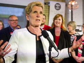 Ontario Liberal leader Kathleen Wynne was in London, Ont. on Tuesday June 5, 2018 to support the local liberal candidates. (Mike Hensen/Postmedia Network)