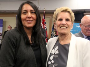 2018 Ontario Election Kenora-Rainy River Liberal candidate Karen Kejick (left) and Ontario Premier Kathleen Wynne. SHERI LAMB/Daily Miner and News/Postmedia Network