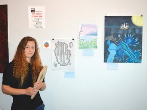 Photo by KEVIN McSHEFFREY/THE STANDARD
ELSS Grade 12 students Zoe Gleason took first place in the Viola Moody Art Awards on May 31. The work of the young artists is on display at the Gallery At The Centre until June 18.