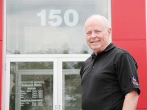 Larry Lantz, who became the president of the Canadian International Auto Show in May, at his dealership Hanover Honda. (Steve Cornwell/Postmedia Network