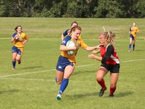 The Bev Facey Falcons senior girls rugby team beat Sturgeon in the final for their seventh straight Metro League Division 1 championship. Photo Supplied