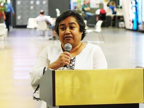 Fort Saskatchewan writer Lana Santana was invited to give a spoken word poem at the National Multiple Births Awareness Day celebration in Edmonton on May 28.