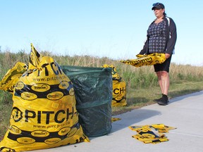 Judy Pitt, who spearheaded the plogging movement in Fort Saskatchewan, collected a bunch of trash on June 5 along Wilshire Boulevard.