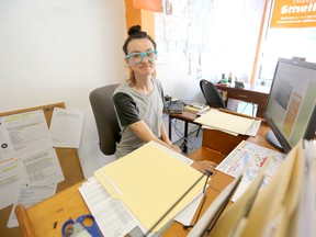 Volunteer Krysta-Lee Woodcock at the office of NDP candidate Nate Smelle on Election Day, June 7, 2018. Meghan Balogh/The Whig-Standard/Postmedia Network