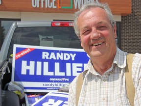 PC Randy Hillier at his campaign office in Perth, Ont. on Thursday June 7, 2018. Steph Crosier/The Whig-Standard/Postmedia Network
