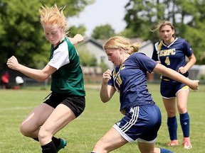 Nicholson vs. E.S. Pain Court at the OFSAA A girls soccer championships at Pain Court Thursday. (Mark Malone photo)