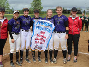 The Stonewall Collegiate Institute Rams girls fastpitch team won gold at MHSAA’s girls provincial fastpitch championships in Winkler on June 1 and 2. (Greg Vandermeulen/Postmedia Network)