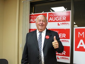 Mickey Auger, Ontario Liberal Candidate was all smiles at his campaign office on 5 Elm St., even though he did not win the bid to become a Member of Provincial Parliament (MPP) for the Timmins riding.