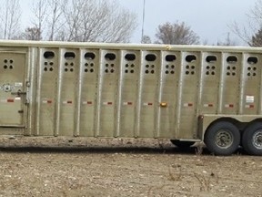 Hanna RCMP are looking for a stolen livestock trailer.