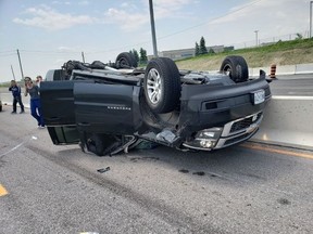 A North Bay couple, co-owners of Dupuis Properties, are thankful to be alive after the vehicle they were travelling in was involved in a motor vehicle collision Thursday vear Vaughan.