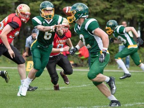Canmore Wolverine McGregor Stahl chucks the ball to Albert Reed during their Jamboree at Millennium Park on Saturday, June 2, 2018. photo by Pam Doyle/ pamdoylephoto.com