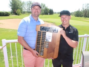 (L to R)  David Stewart and Brett Scheidl were crowned the champions of the Gary Brandon Left Right Team Championship on Sunday, June 10 at the Melfort Golf and Country Club