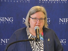 Arja Vainio-Mattila, vice president academic and research at Nipissing, announced the School of Nursing at Nipisisng University has been awarded $105,000 grant from the Registered Nurses Association of Ontario to become a recognized Best Practice Spotlight Organization.