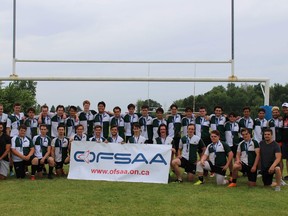 The St. John's College senior boys rugby team captured silver on the weekend at the Ontario Federation of School Athletic Associations AAA boys championship in London. (Submitted Photo)