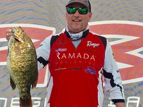 Supplied Photo
Andy Kinstler holds the 7.29-pound smallmouth bass he caught on Day 1 of the 2017 Thousand Islands Open in Rockport. It was the largest catch of the tournament.