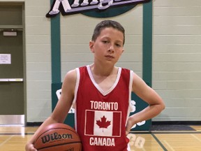 CJ Saumur-Nelson of Timmins is on the U12 Canadian team competing in the 26th-annual International Mini-basket in Piazza Basketball Tournament next week.