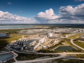 An aerial photo of the Detour Gold Mine in Cochrane.