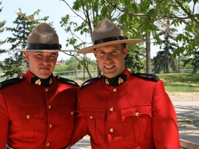 Thomas Harris and Ryan Baillie graduated from the RCMP Academy in Regina on May 28.