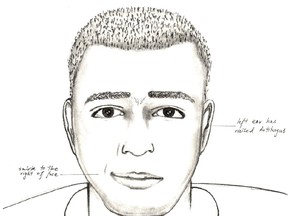 Hanna RCMP have released a composite sketch of the suspected Freson Bros slasher who attacked an employee on June 10 leaving wounds to their face and neck.