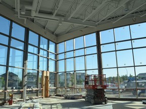 Ninety degrees of windows look out onto Davidson Creek, as a new K-6 school readies for a September opening in Sherwood Park.

Photo courtesy Elk Island Public Schools