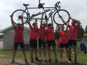Josephburg resident, Eddie Jossy, who has lived with Parkinson’s since 2011, rode across the finish line on June 9 after biking more than 800 kilometres with his friends and family members.