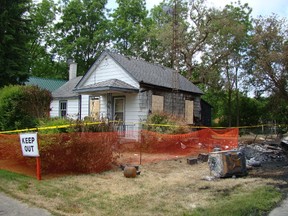 George and Pam Miskie fled their rented home with the help of neighbours to escape the fire which raged next door, killing three people early Monday in Chesley. The Miskies said any offers of help should go to the mother and child who survived next door, not them. (Derek Lester/Postmedia)