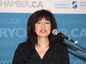 Bonnie Lysyk, auditor general of Ontario, spoke at the Greater Sudbury Chamber of Commerce luncheon at Bryston's on the Park in Copper Cliff on Thursday. John Lappa/Sudbury Star/Postmedia Network