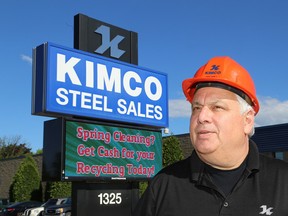Gregg Rosen, president of Kimco Steel Sales, in front of his business on John Counter Boulevard in Kingston. Rosen said tariffs on steel and aluminum will hurt his business and others. (Ian MacAlpine/The Whig-Standard)