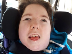 Emily Richer, daughter of Lisa and Julien Richer of Massey, needs a new wheelchair-accessible van to transport her to and from Toronto for her medical appointments. (Photo supplied)