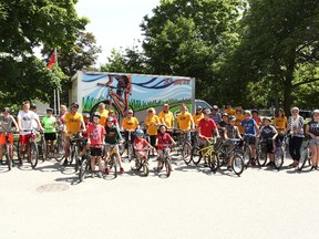 The community was welcomed to take part in a mock bike trail demonstration at Victoria Park June 12.  With the recent $25,000 from the Federal Gas Tax Fund, the initiative was made possible. This is in correlation to the County of Huron’s two-year, multi-million-dollar road construction project, which begins next year. (Shaun Gregory/Huron Expositor)