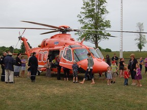 This year, an emergency rescue helicopter even made an appearance. Much to the delight of attendees, it made quite an entrance as it descended to its landing spot to kick off the event. (Sheila Pritchard/Clinton News Record)