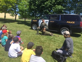 The event was a success and the children had a great time getting an up-close look at the work that the OPP and EMS do in Huron County. (Izzy Siebert/Clinton News Record)