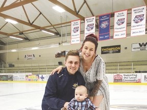 Ryan Rechner, pictured here with his fiance Arielle and son Peter, has been named the new head coach of the Leduc Midget AAA Oil Kings. (Submitted)