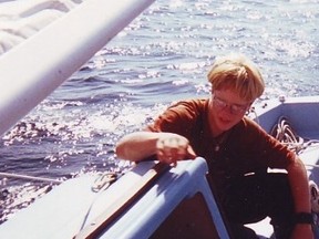 John Kramer Jr. sails on Al Noon's boat Blew By You in the summer of 1999. (Supplied photo)