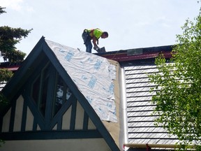 The “aging” roof of Banff’s fire hall is being replaced with fire-resistant recycled tires this month,