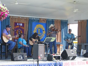 The Peace Country Band was playing Saturday afternoon, one of several bands performing at the Lions Old Time Music Festival this past weekend.