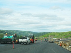 Repairs to the road on the south side of Dunvegan seem to be getting closer to completion with paving underway.