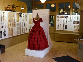 Costumes like the cherry-red dress worn by Tara Rosling in the Shaw Festival’s 2006 production of The Heiress form the centerpieces of Stratford costume designer, Christina Poddubiuk’s Character Sketches exhibition, on now until Aug. 10 at the St. Marys Station Gallery. (Submitted photo)