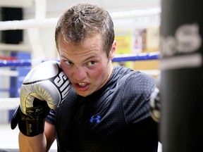 Noah Tetrault works out at the Kent Athletic Youth Organization boxing club in Chatham, Ont., on Monday, June 18, 2018. (MARK MALONE/Chatham Daily News/Postmedia Network)