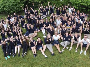 St. Joseph’s Catholic High School’s 2018 graduating class waves goodbye to their four years at the school and wishes all a safe and restful summer vacation. (Submitted photo)