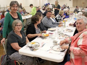 Lucknow Trinity UCW Annual Garden Party was held at the Lucknow Community Centre on Tuesday June 5, 2018. Pictured: Lillian Abbott, Claudia Baskerville and Andrea Feeley participated in Lucknow Trinity UCW Annual Garden Party on Tuesday June 5, 2018 at the Lucknow Community Centre. (Ryan Berry/ Kincardine News and Lucknow Sentinel)