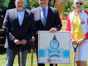 Work on the splash pad at Bellevue Park begins this week. Splash pad committee co-chairs Paul Christian and Susan Myers, along with Mayor Christian Provenzano, say the welcome addition will be well used by families and visitors in Sault Ste. Marie.