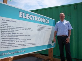 Works superintendent Alex Piggott stands in front of the city’s new EnviroDepot. (Chris Funston/Sentinel-Review)