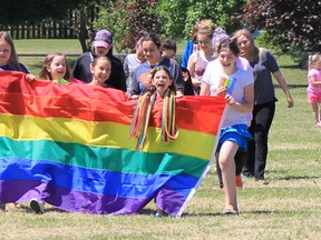 Close to 300 Elgin Market students and staff took part in the 2nd annual Rainbow Walk at the Kincardine school on June 14, 2018. The event was a show of respect, equality and inclusion of the LGBTQ2 community. (Troy Patterson/Kincardine News and Lucknow Sentinel)