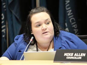 Councillor Krista Balsom at a council meeting in Fort McMurray, Alta. on Tuesday November 28, 2017. Vincent McDermott/Fort McMurray Today/Postmedia Network