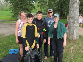 Members of the Wet and Wild Scuba Diving Society joined together on June 16 for the first clean up of two at Gregoire Lake. The second event takes place on June 24 at the Anzac beach. SUPPLIED PHOTO