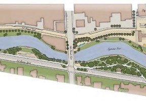 A conceptual plan for the Downtown River Precinct.