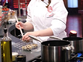 Beccy Stables, a United Kingdom native who's been living in Sherwood Park for around 10 years, prepares quail eggs during the season finale of MasterChef Canada.

Photo courtesy Bell Media